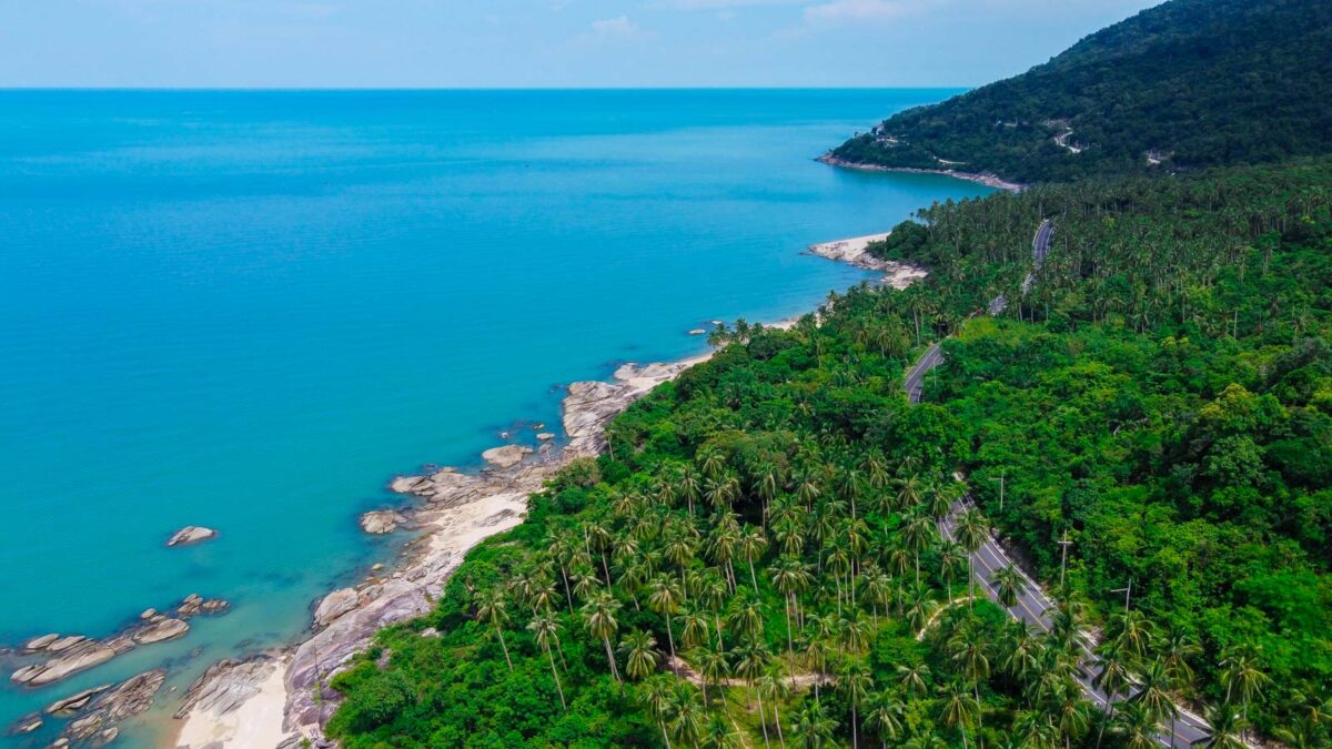 Thai beach with blue water