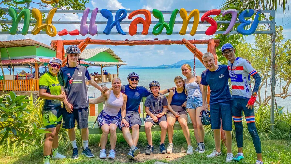 Cyclist group shot from Phuket bicycle tour